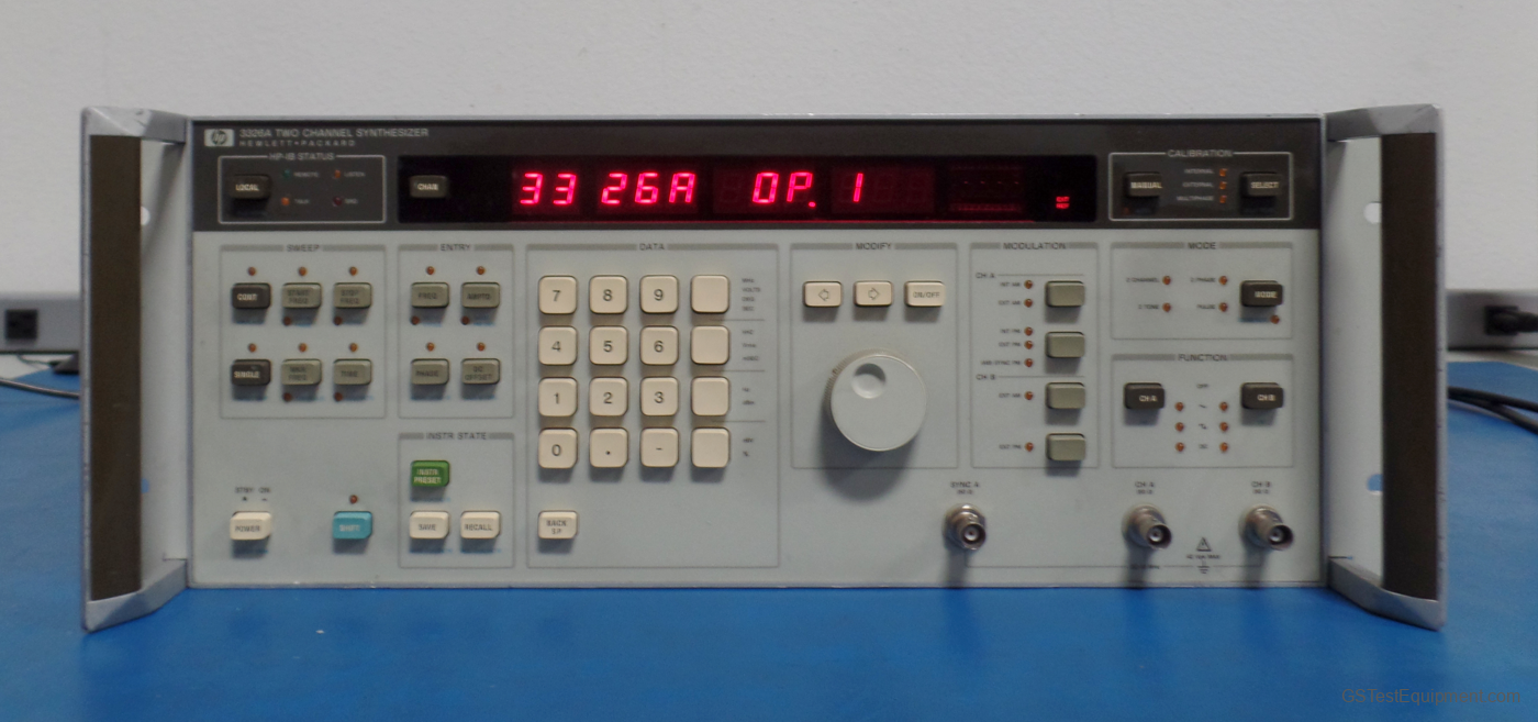 HP / Keysight / Agilent 3326A Function/Arbitrary Waveform Generators - front view