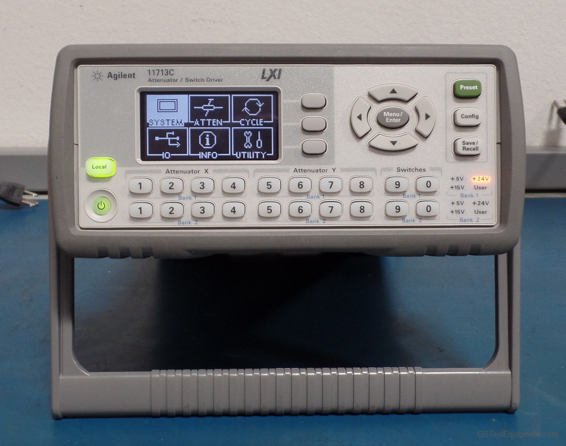 HP / Keysight / Agilent 11713C Microwave Components  - front view