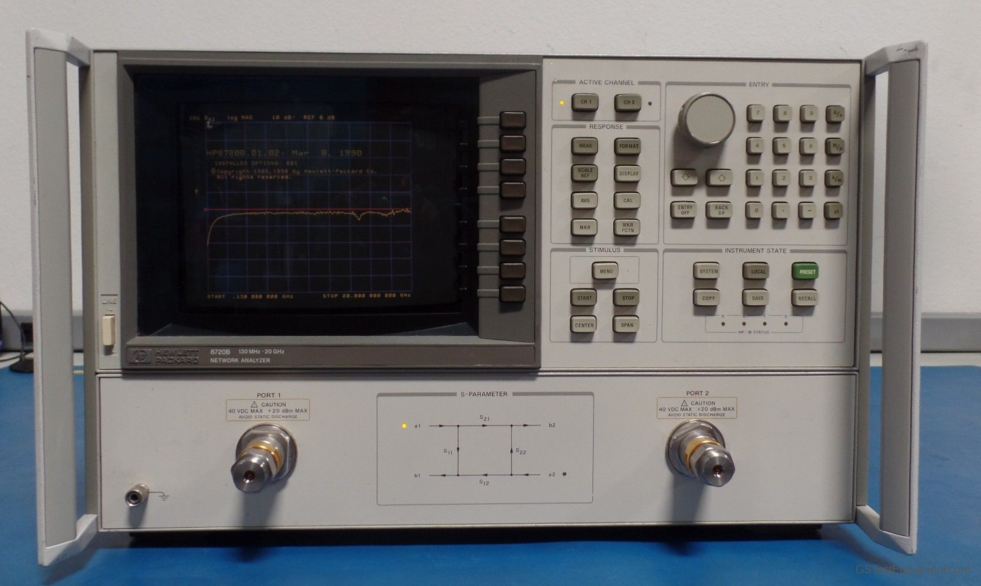 HP / Keysight / Agilent 8720C Network Analyzers - front view