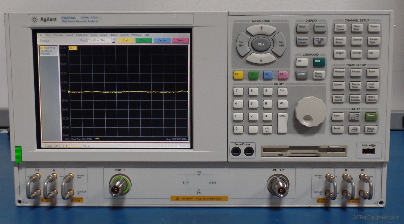 HP / Keysight / Agilent E8358A-10-015 Network Analyzers - front view