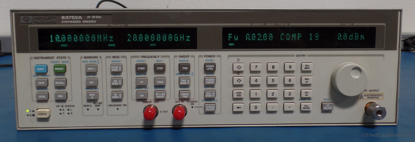 HP / Keysight / Agilent 83752A-1E1 Signal Gen/Synthesizers/Sweepers - front view
