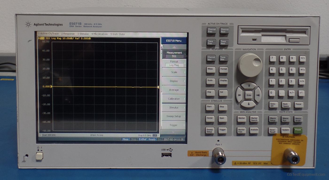 HP / Keysight / Agilent E5071B-214-010-016-1E5 Network Analyzers - front view