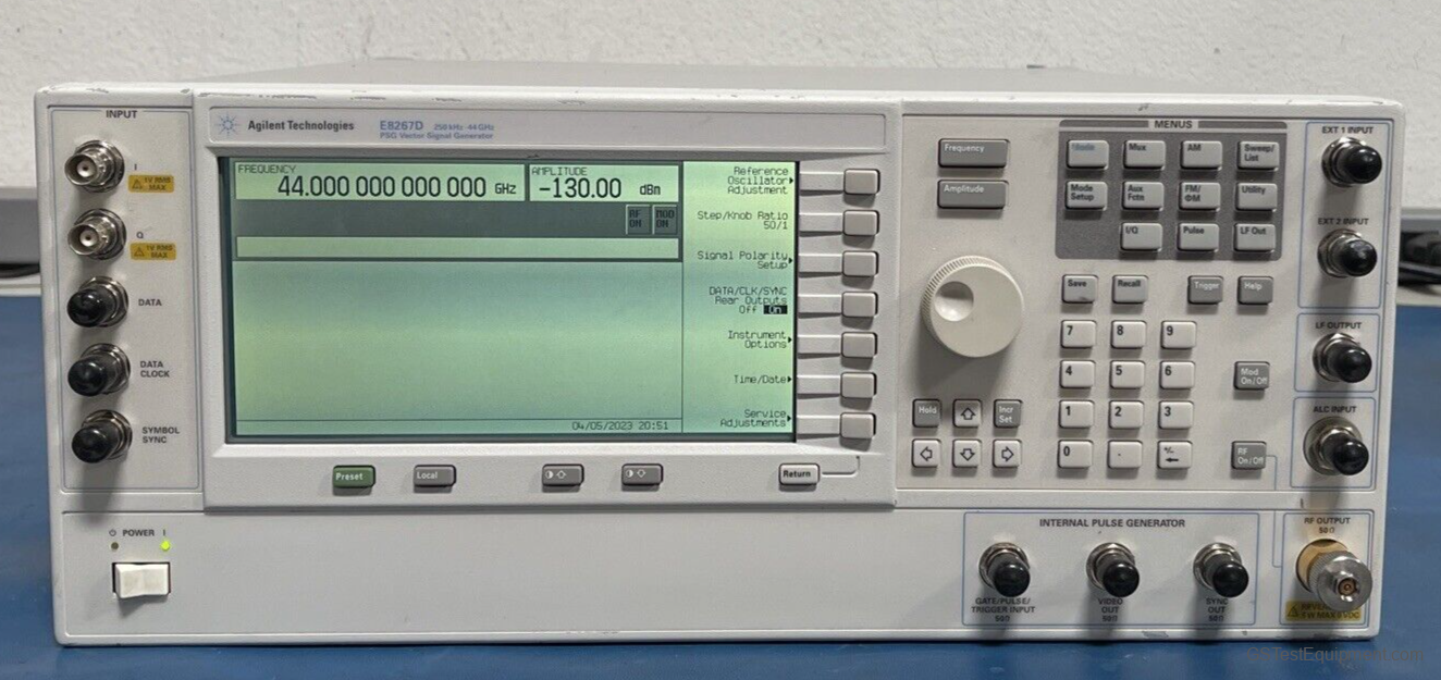 HP / Keysight / Agilent E8267DK Signal Generators - front view
