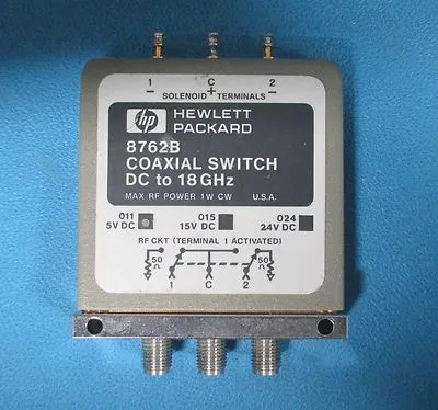 HP Agilent 8762B Coaxial Switch, DC to 18 GHz, SPDT Option 011